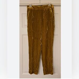 J. Crew Velvet Pants in Mustard Gold